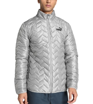 PUMA Grey Embossed Elevated Quilted Fit Jacket Casual Slim