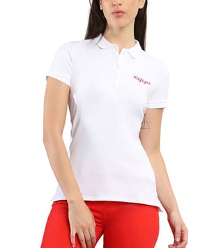 Tommy Hilfiger Optic White Embroidery Slim Fit Polo T-Shirt