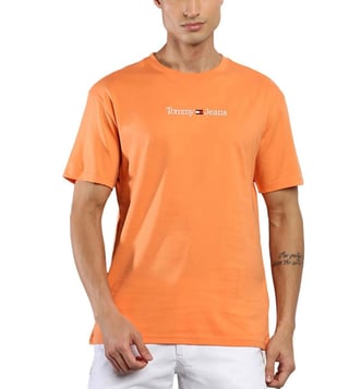 Tommy Hilfiger Citrus Orange Embroidery Regular Fit T Shirt