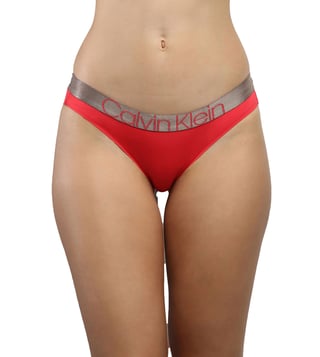 Buy Calvin Klein Underwear Women Red Mid Rise Solid Bikini Panty 