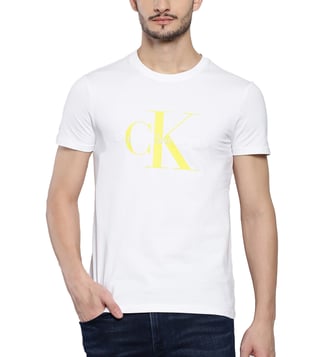 Calvin klein slim outlet fit white t shirt