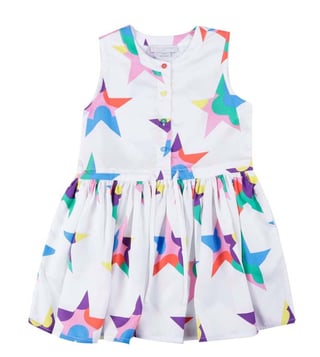 Stella McCartney Kids White Star Print Regular Fit Dress