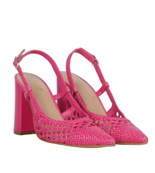 Hot pink 2024 chunky heels