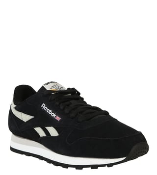 Reebok classic leather store black and white