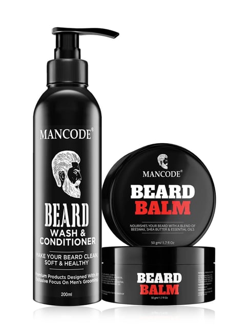 Mancode Beard Wash & Conditioner & Beard Balm ( Combo of 2 )