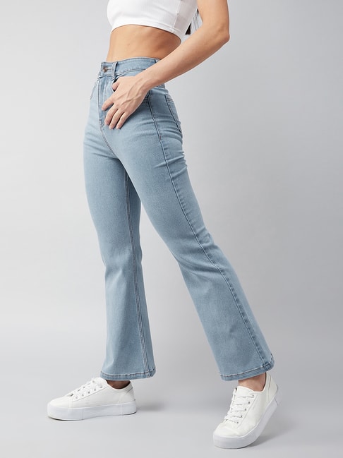 Buy DOLCE CRUDO Light Blue Bootcut Jeans for Women Online @ Tata CLiQ