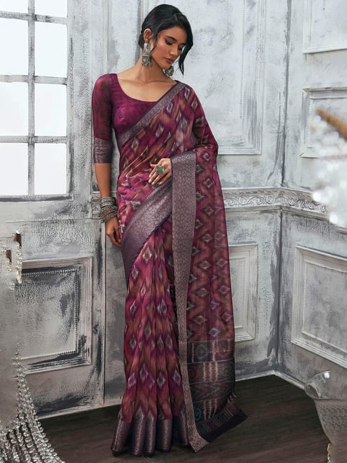 Wine Tussar for Festive|Party Wear at Soch