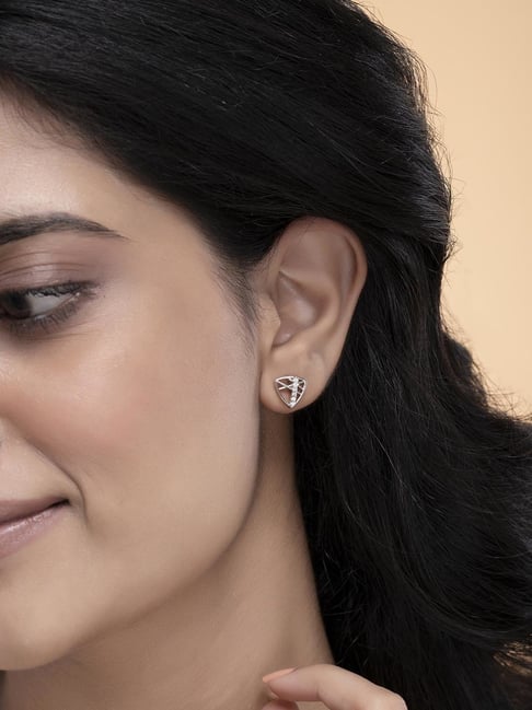 Black Triangle Stud Earrings - Ammanya: Finest Handcrafted Jewellery!