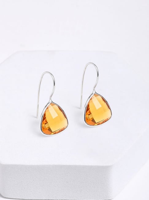 Citrine & Diamond Long Drop Earrings – SouthMiamiJewelers