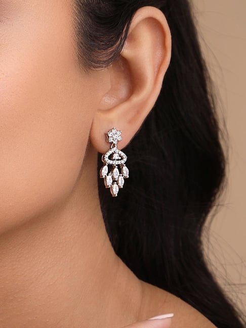 Selene | Simulated Diamond Chandelier Earrings in Real Silver –  ratnalijewels