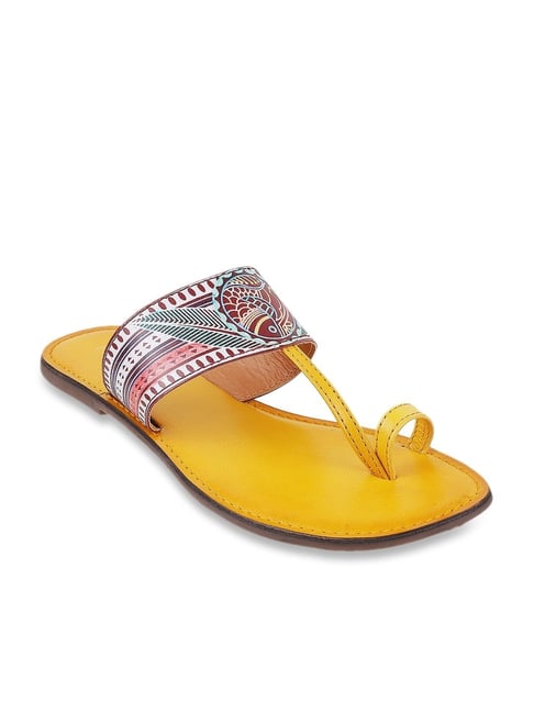 Woman Leather Menorcan Sandals Colour Insole 2010-S Yellow, by C. Ortuño