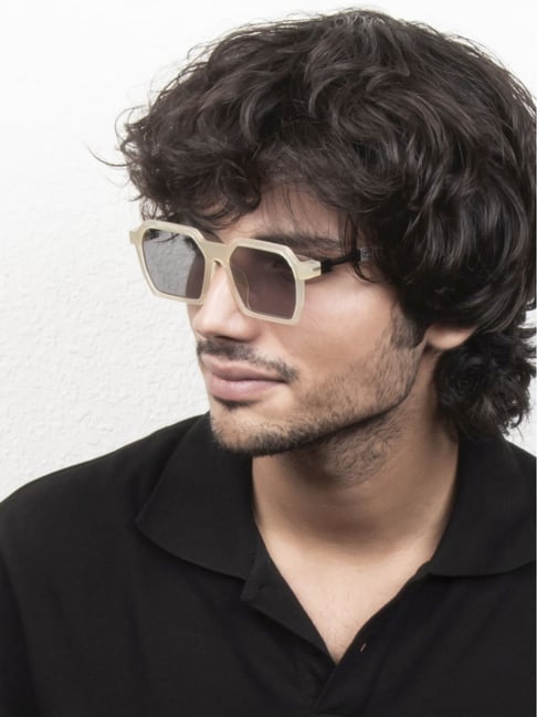 Ted Smith Grey Square UV Protection Unisex Sunglasses-picture-32