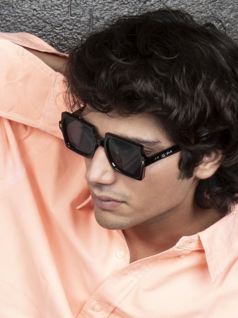 Ted Smith Grey Square UV Protection Unisex Sunglasses-picture-29