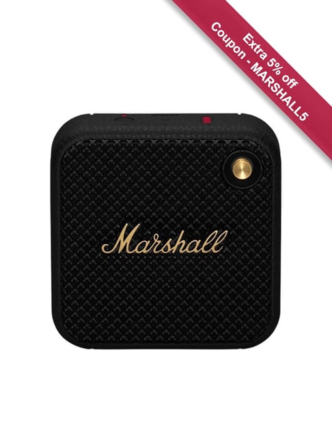 Marshall Willen Portable Bluetooth Speaker with IP67 Dust & Water-Resistance (Black & Brass)