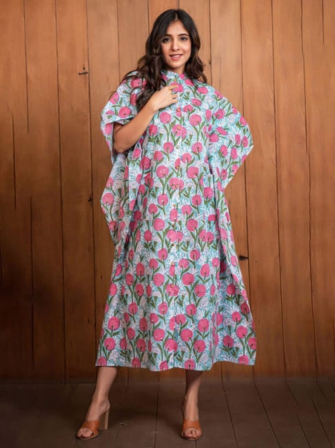Buy Pink Flowers Kaftan Dress for Women Online @ Tata CLiQ Luxury