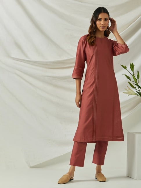Buy Anokhi Rust Kurta Set for Women Online Tata CLiQ Luxury