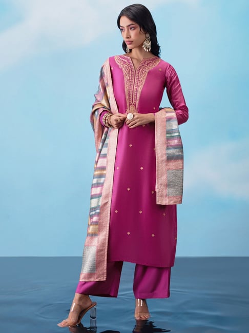 Soch Pink Dress Material - Buy Soch Pink Dress Material online in India