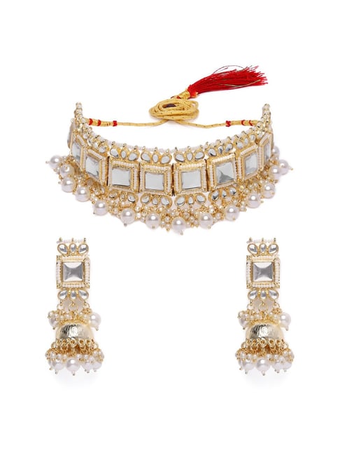 Pearl & Stone Bridal Choker - South India Jewels