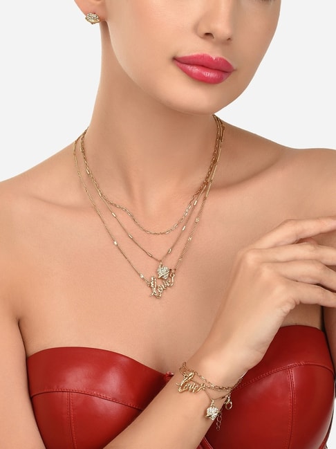 Rhona Sutton Children's Crystal Heart Pendant Necklace Stud Earrings Set in  Sterling Silver - Macy's