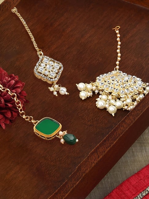 Zaveri Pearls Combo Of Gold Tone Kundan Maangtikka-ZPFK13080