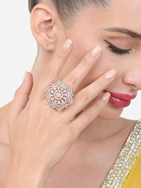 ZAVERI PEARLS Gold Tone Ethnic Cluster Pearls Kundan Adjustable Finger Ring  For Women-ZPFK12187 : Amazon.in: Fashion
