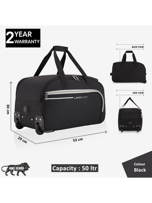 Buy LAVIE SPORT Galactic Black Large Duffle Trolley Bag Online At