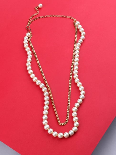 2024 Goldtone + Faux Pearl Necklace