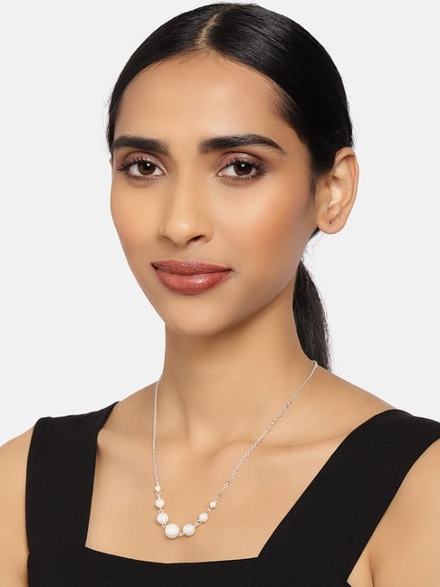 Zaveri Pearls Combo of 2 Silver Tone Contemporary Pearl Chains-ZPFK10518-picture-26