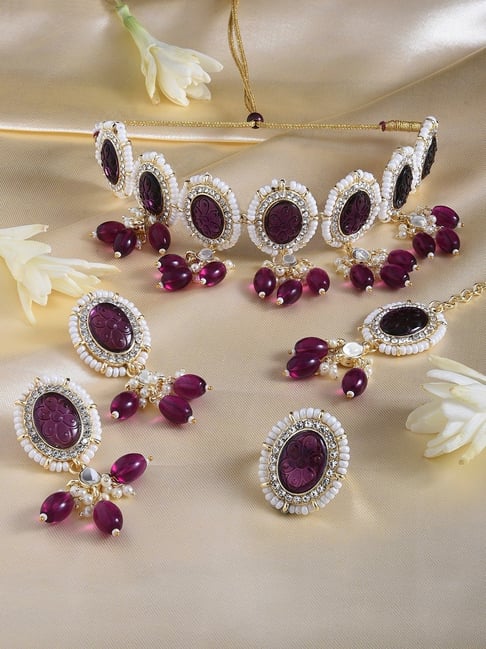 Purple and gold sales jewelry sets