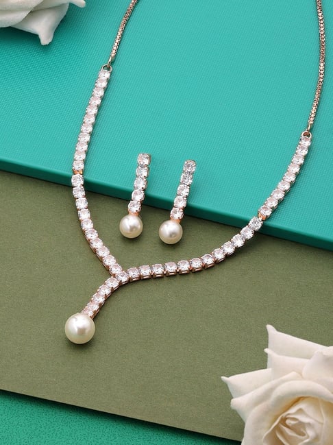 Dainty White Pearl Lariat Necklace Luna Tide