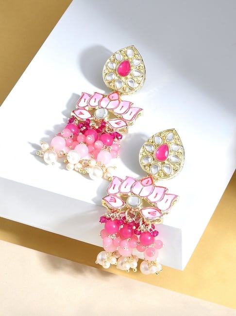 Fargin Baby Pink Earrings for Women and Girls Gift Birthday Function Party  Wear Earring Set