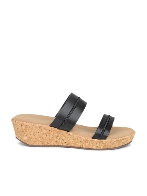 Women's Black Casual Wedges