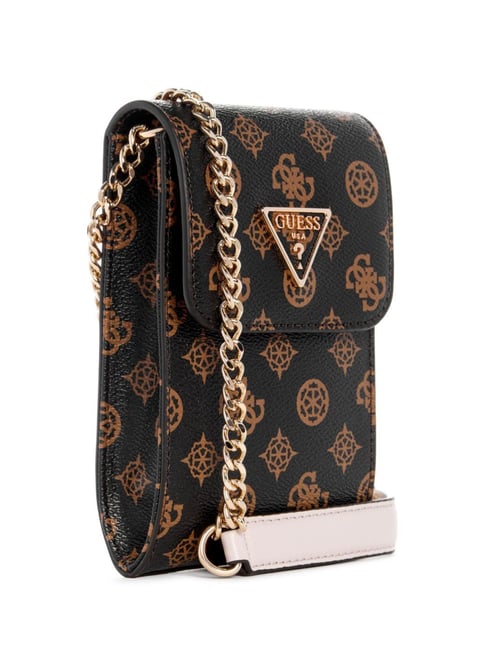 GUESS Noelle Flap Chit Chat Phone Bag Brown [230471] - sac téléphone portable sac a main brun