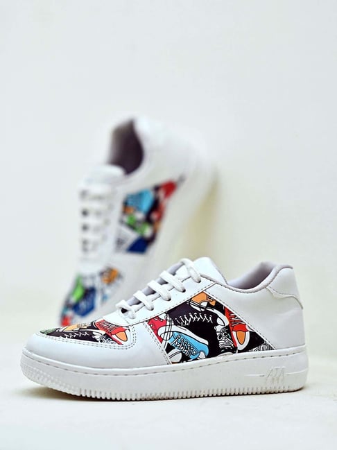 Shoetopia Kids White Casual Sneakers