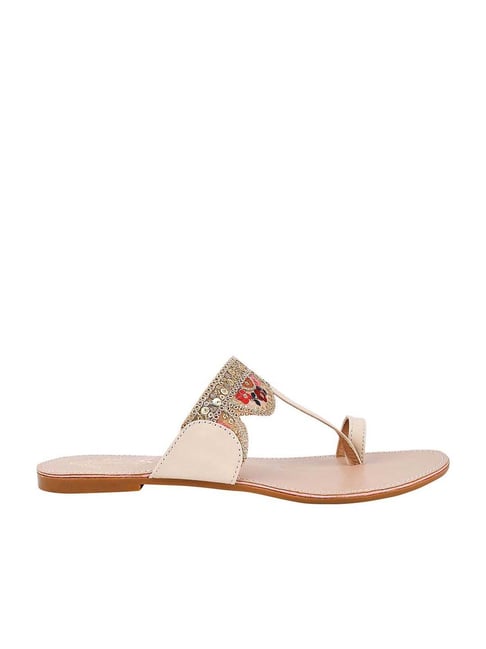 Shoetopia Kids Beige Toe Ring Sandals