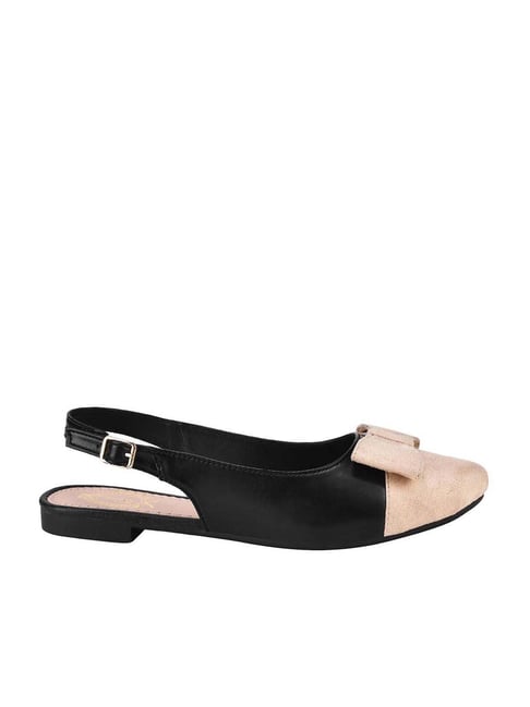 Shoetopia Kids Beige & Black Back Strap Sandals