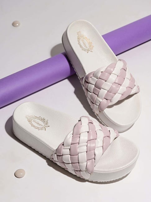 Buy Shoetopia Kids Pink White Casual Slides for at Best Price