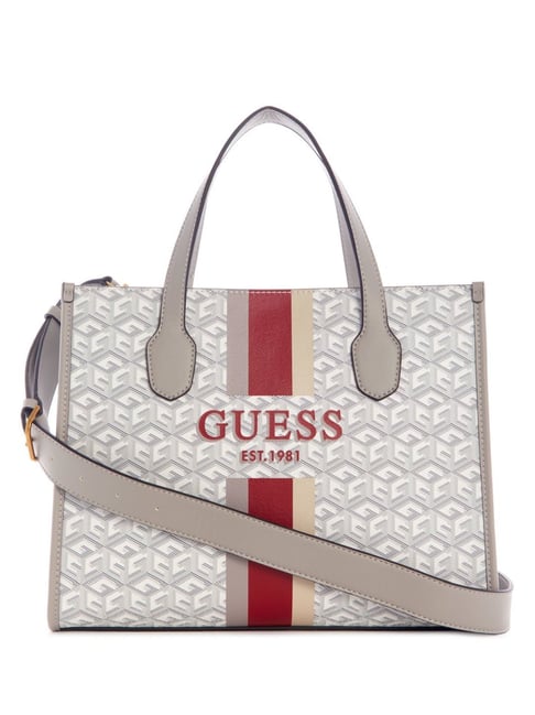 GUESS Stone logo SILVANA Printed Medium Tote