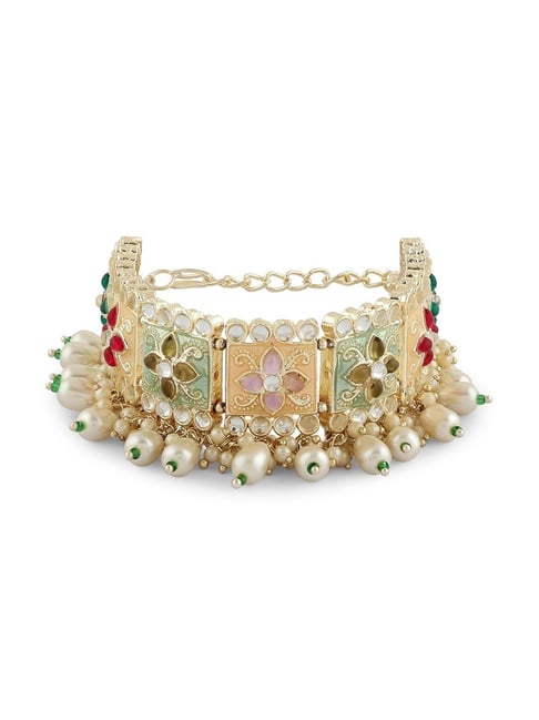 Buy Zaveri Pearls Enamel Kundan Bracelet-ZPFK16769 Online At Best