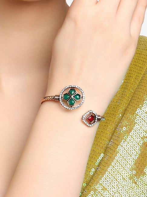 Yaalz Assorted Bangle in Parrot Green, Royal Blue & Magenta Pink Color