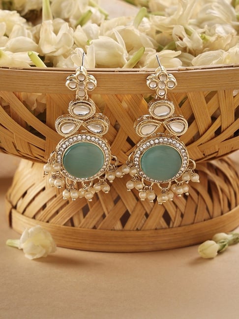 Buy Green Earrings for Women by ZAVERI PEARLS Online | Ajio.com