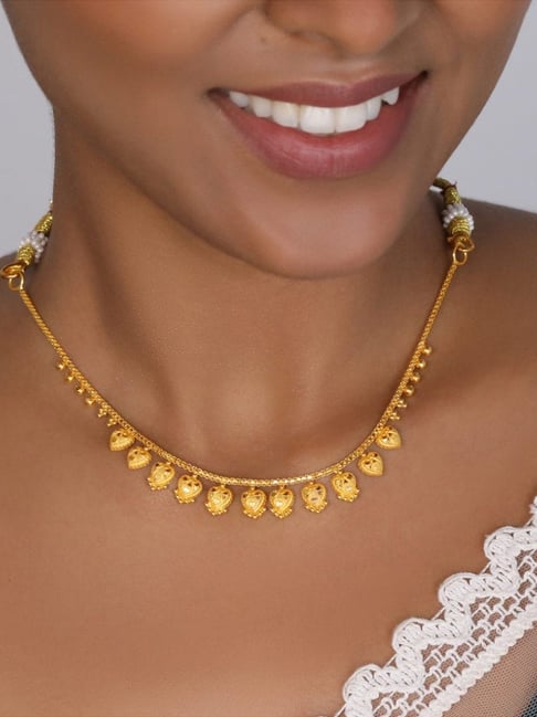 Candere by Kalyan Jewellers BIS Hallmark 22k Yellow Gold Choker Necklace  for Women