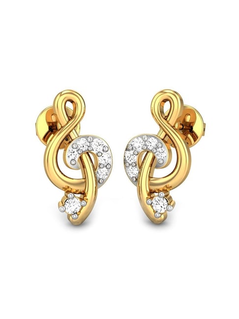 Buy Candere By Kalyan Jewellers 18k (750) Yellow Gold and Diamond Stud  Earrings for Women Online at desertcartINDIA