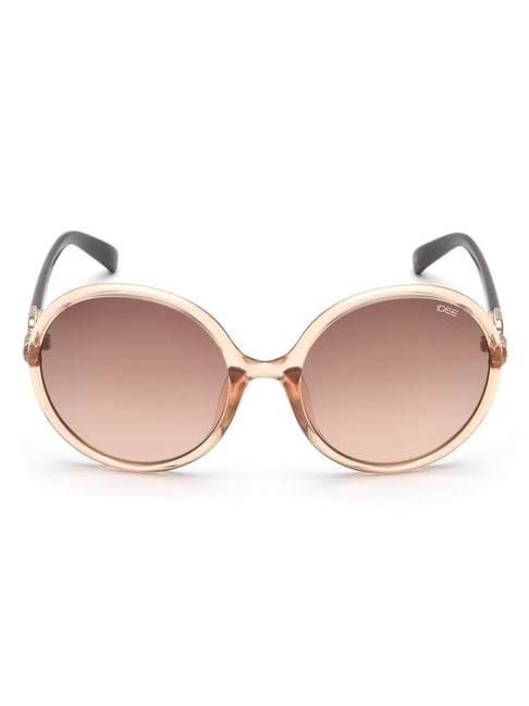 Light Gold Retro-Vintage Square Rimless Gradient Sunglasses with Pink /  Blue Sunwear Lenses - Leslie