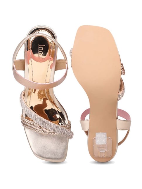 Women's Rose Gold Ankle Strap Sandals