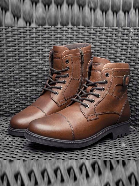 Red tape tan 2025 derby boots