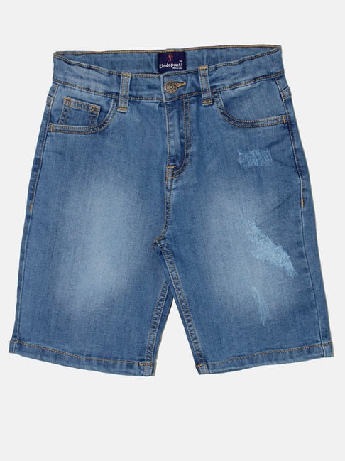 Kiddopanti Boys Blue Distressed Denim Shorts