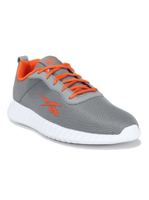 Reebok grey best sale and orange shoes