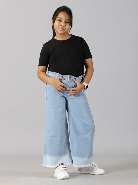 Buy Guru Kripa Sales Girls Jeans & Top Set | Casual Half Sleeves Printed Top  and Jeans Set - Blue & White (9-10 Years) at Amazon.in