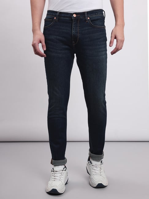 Lee Bruce Navy Skinny Fit Lightly Washed Jeans